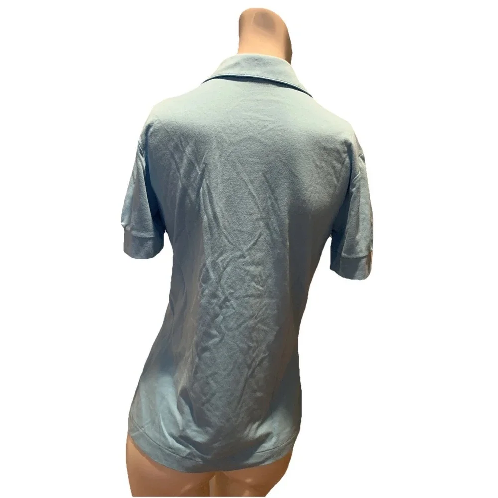 Nike Golf Fit Dry Blue Short Sleeve Collar Button V-Neck Top Medium